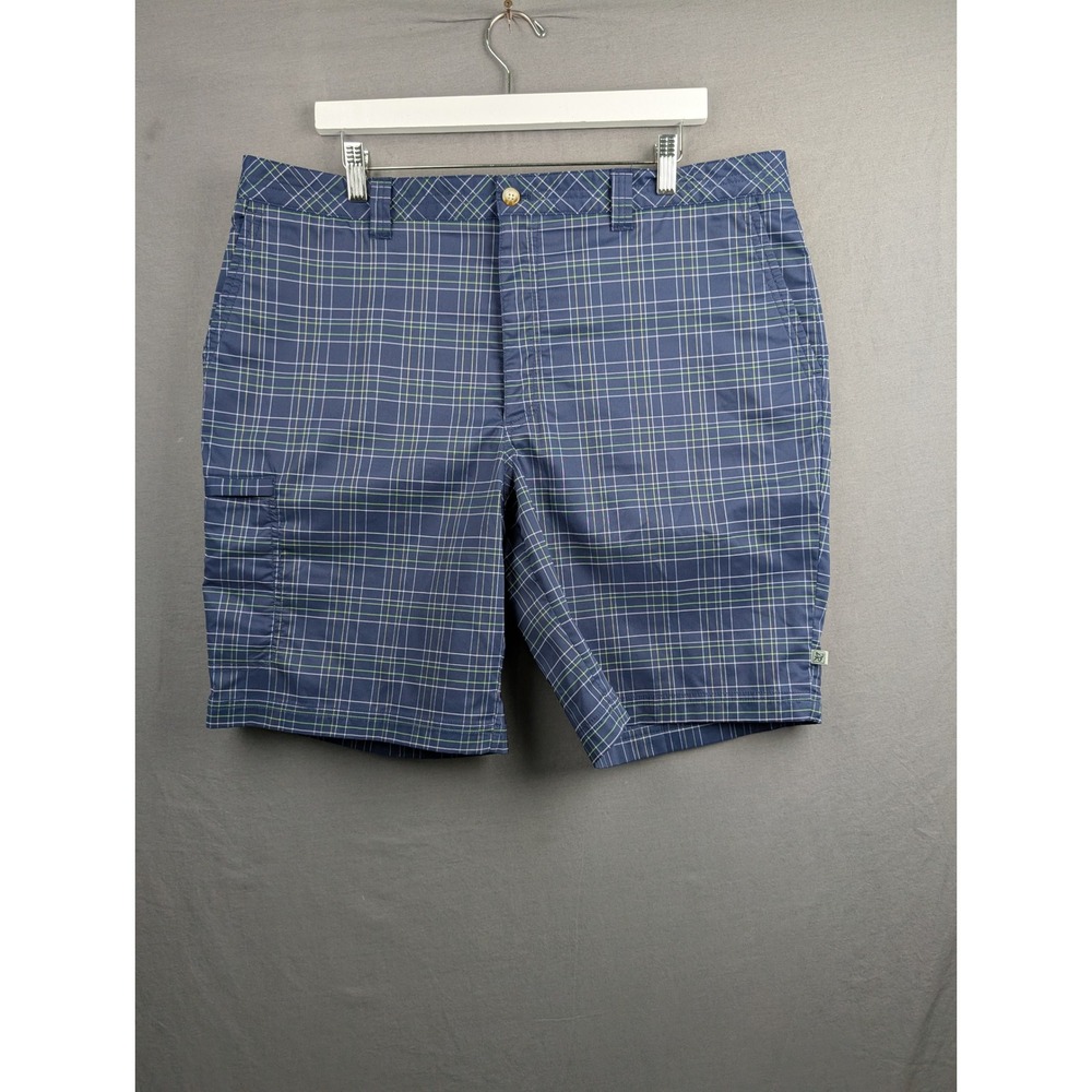 Zero Restriction Mens Tour Series Plaid Golf Shorts Blue Size 38‎ Performance